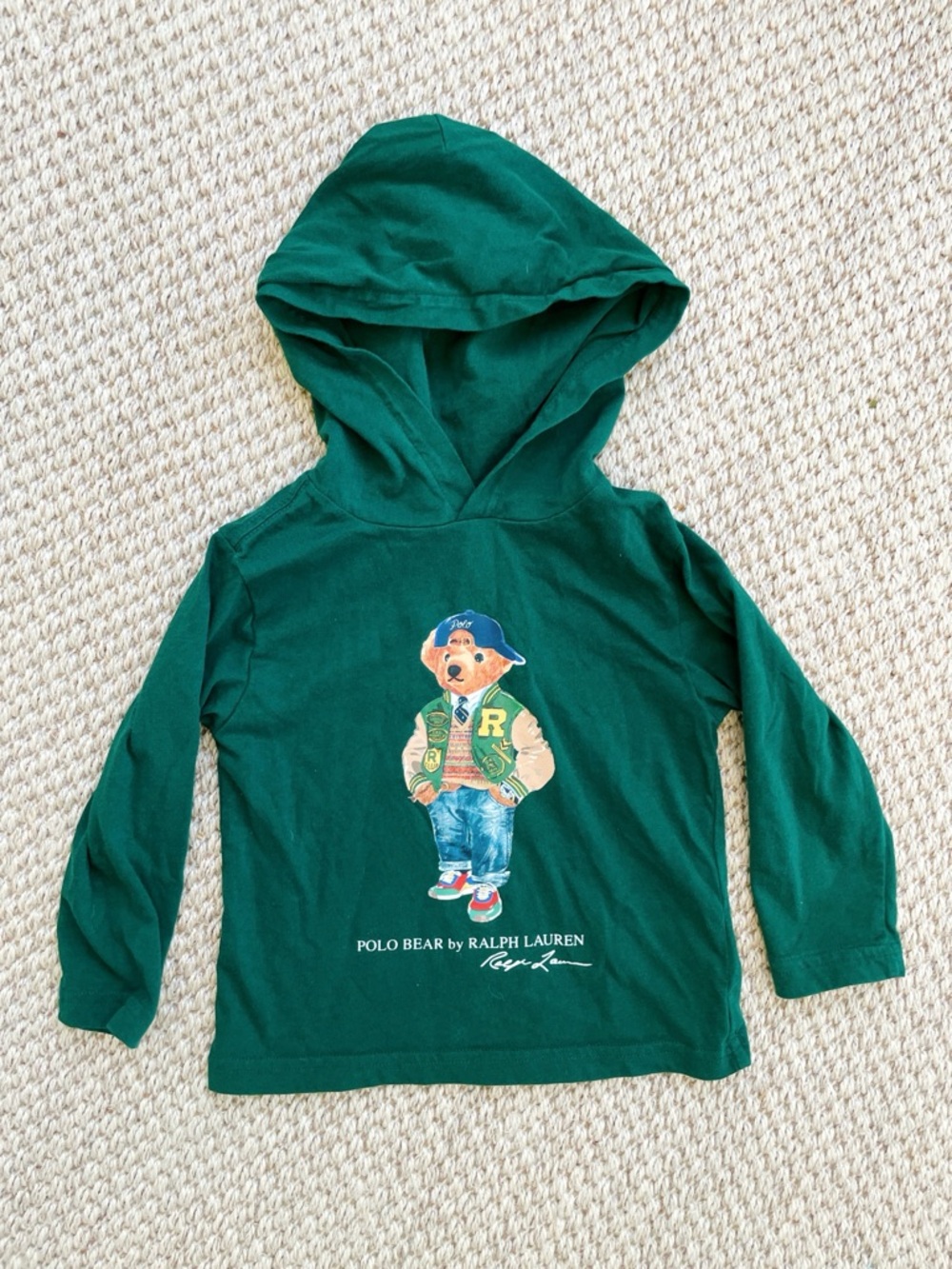 Polo Ralph Lauren Polo Bear Green Hoodie Toddler Size 2